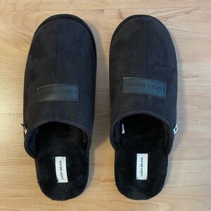 Lucky Brand Men's Black Memory Foam Slippers XL